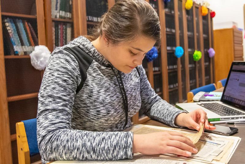 Student at University Library